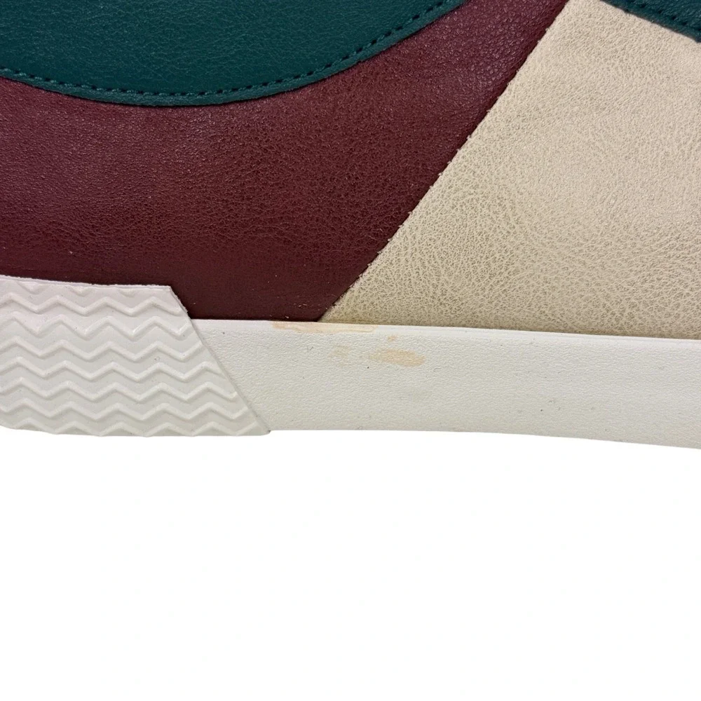 Mens Colorblock Leather Dual Zipper Low Top Sneakers Teal EU 46 / US Men's 12